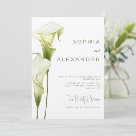 Invitación Wedding Invitation "Delicate Calla Lilies"