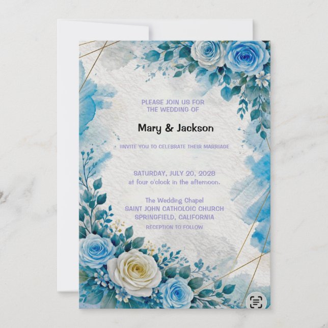 Invitación Wedding Invitation Floral (Anverso)