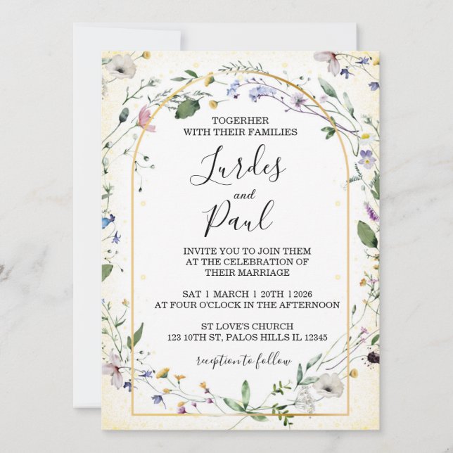 Invitación  Wedding invitation Floral Arch (Anverso)