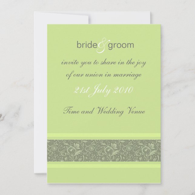 Invitación Wedding Invitation - Floral Fantasy - Apple Green (Anverso)