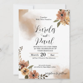 Invitación  Wedding invitation Floral tons of brown