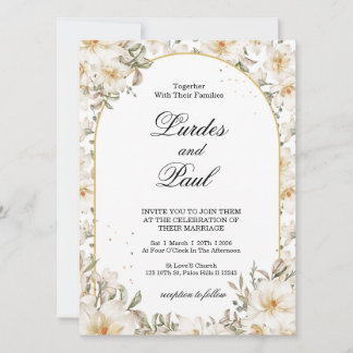 Invitación  Wedding invitation Flower Vintage White