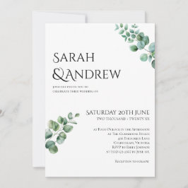 Invitación Wedding Invitation • Minimalist Greenery Eucalyptu