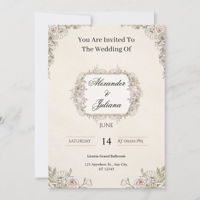 Invitación  Wedding Invitations (Anverso)