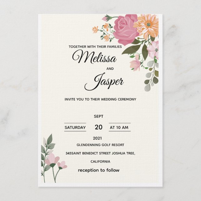 Invitación Wedding Invitations (Anverso)