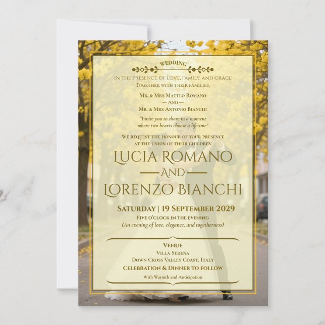 Invitación Wedding Invitations Elegant Classic Spring Theme (Anverso)