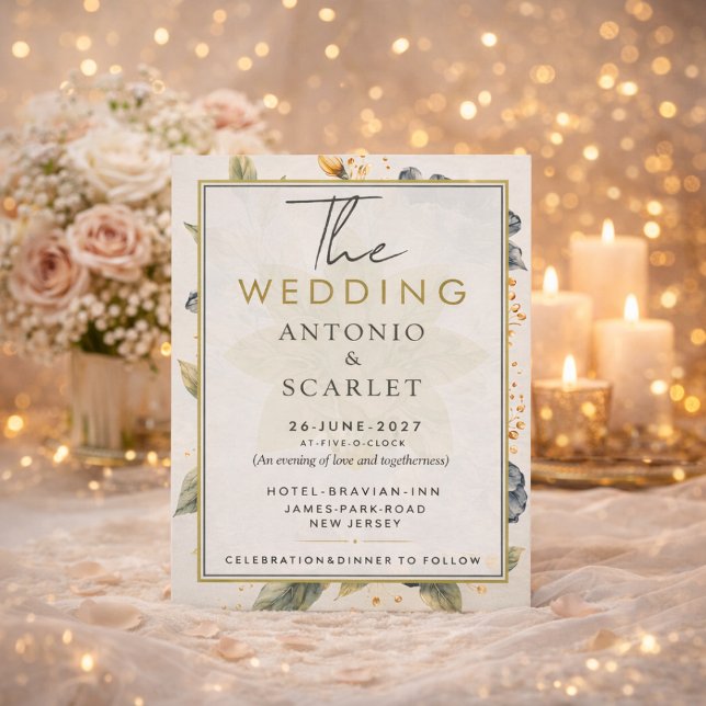 Invitación Wedding Invitations QR Code Elegant And minimalist (The Wedding invitation elegant  classic minimalist)