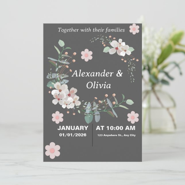Invitación  Wedding Invite (Anverso de pie)