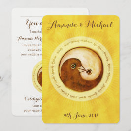Invitación WEDDING INVITE armonía de oro YinYang palomas