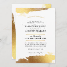 WEDDING INVITE los bordes dorados de lujo modernos