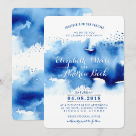 Invitación WEDDING INVITE moda elegante color agua playa azul