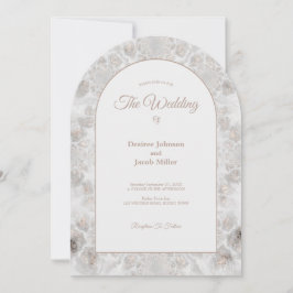 Invitación Wedding Reception Gold White Silver Elegant Arch