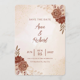 Invitación Wedding Save the Date Card | Elegant Botanical 