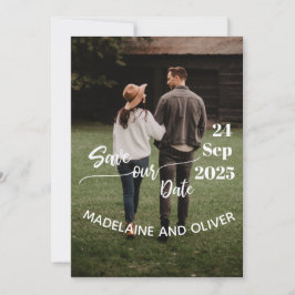 Invitación Wedding Save the Date Simple Photo Modern