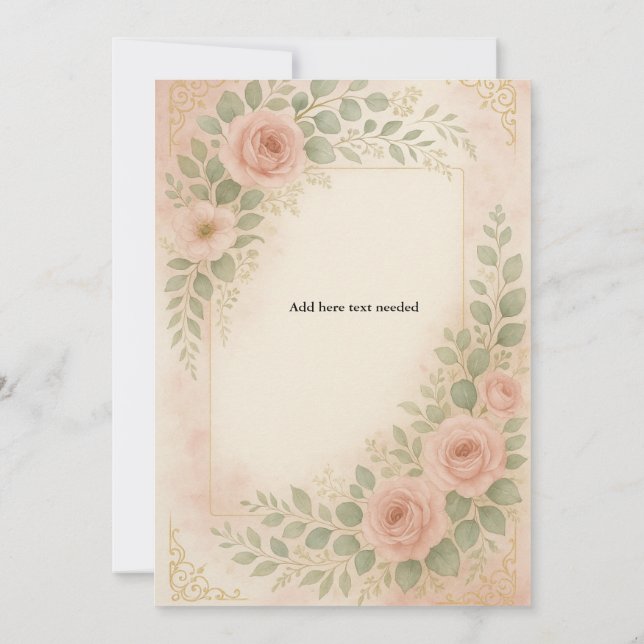 Invitación Wedding template simple  (Reverso)