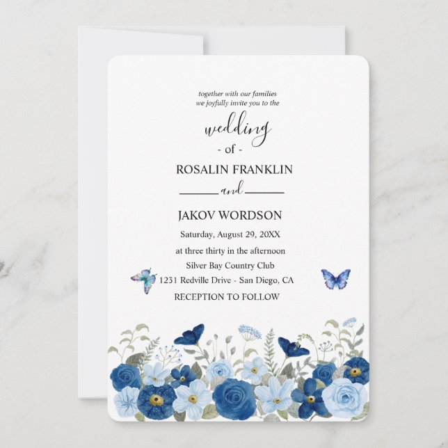 Invitación wedding watercolor  (Anverso)