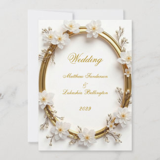 Invitación Wedding White Gold Modern Sophisticated Classy