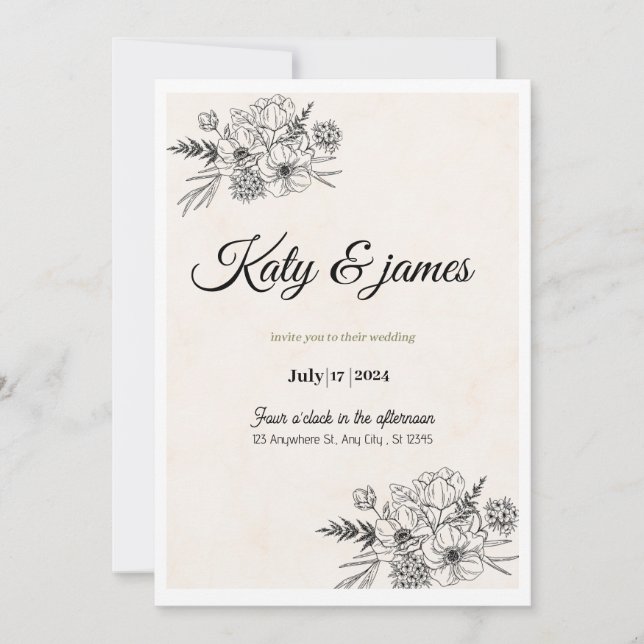 Invitación Weeding invitation  (Anverso)