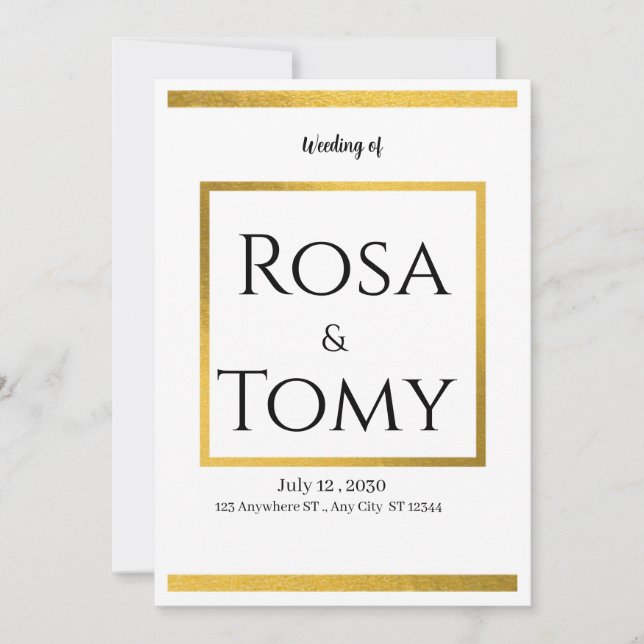 Invitación Weeding invitation (Anverso)