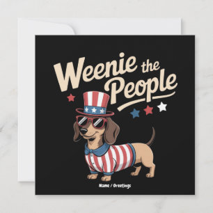 Invitación Weenie El Pueblo Funny Dachshund Amante 4 de Julio
