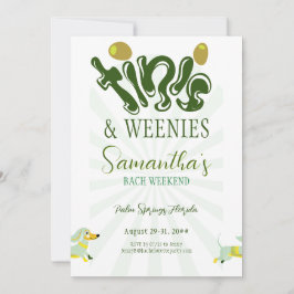 Invitación Weenies & Tinies Martini Bash Bachelorette Weekend