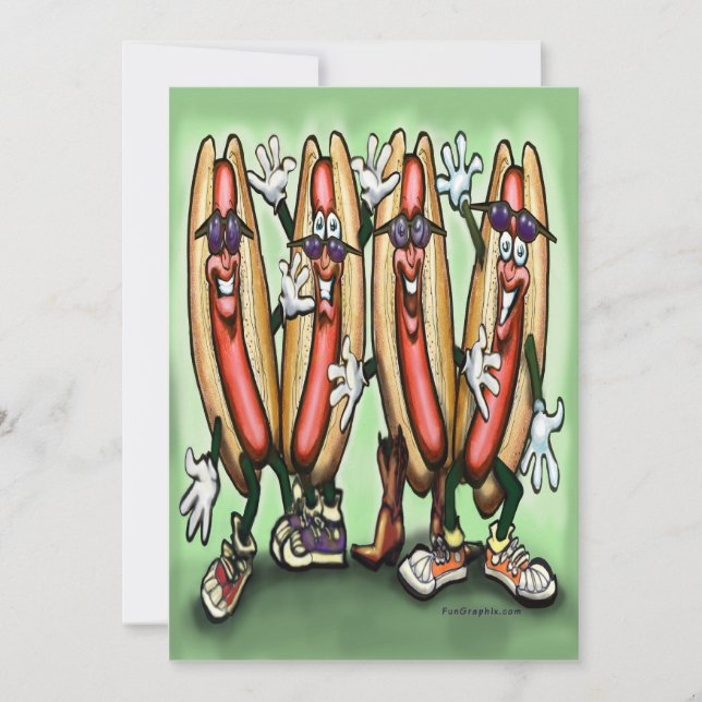 Invitación Weiner Fiesta Card Tall (Anverso)