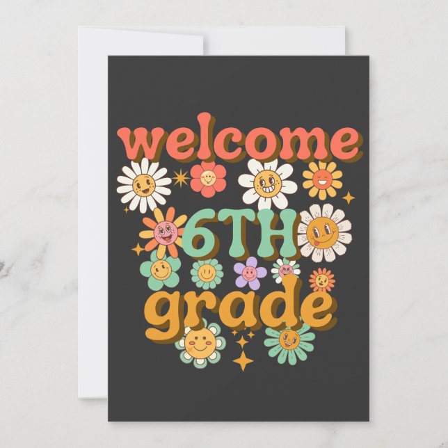 Invitación welcome 6th grade, first day of school, welcome (Anverso)