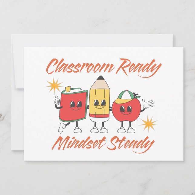 INVITACIÓN WELCOME BACK TO SCHOOL CLASSROOM READY MINDSET (Anverso)