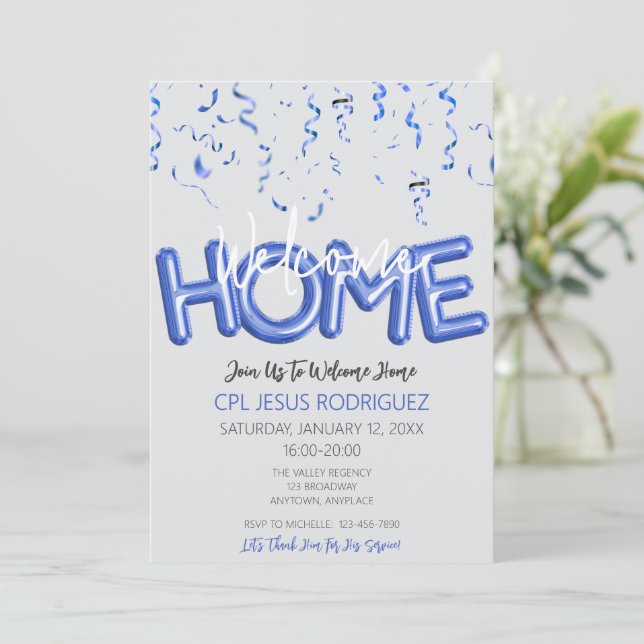 Invitación Welcome Home Patriotic Military Hero Party (Anverso de pie)