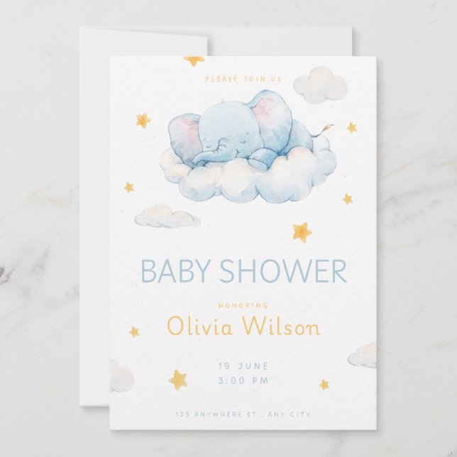 Invitación Welcome Little Star Baby Shower (Anverso)