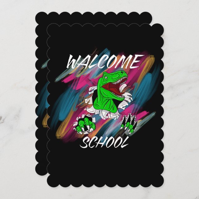 INVITACIÓN WELCOME SCHOOL WELCOME  BACK TO SCHOOL  (Anverso / Reverso)