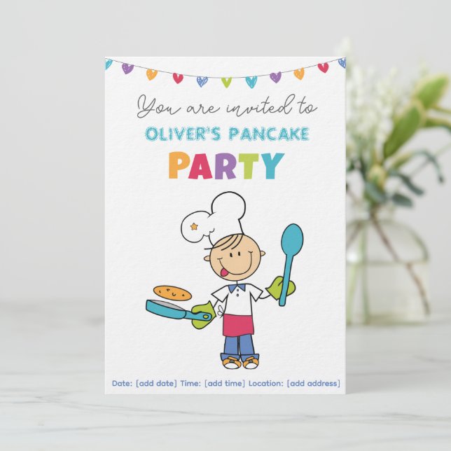 Invitación Welcome to Pancake Party invitation (Anverso de pie)