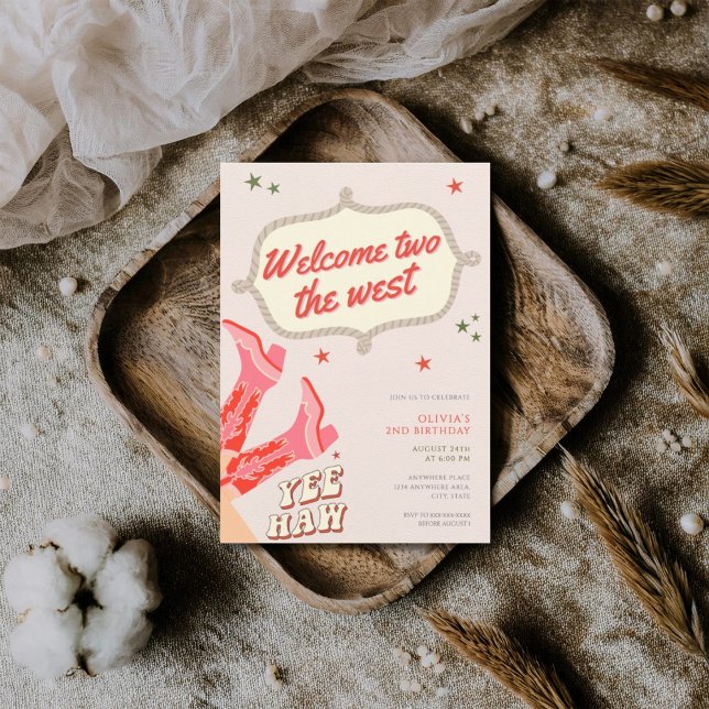 Invitación Welcome two the west cowgirl 2nd birthday  (Subido por el creador)