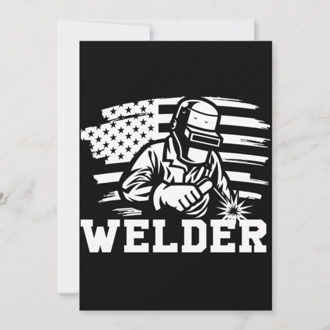 Invitación Welder Welders American Flag Profession Job Gift (Anverso)