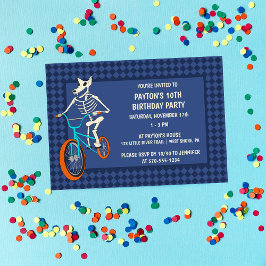 Invitación Werewolf Skeleton on a BMX Bike Horizontal Boys