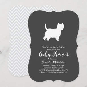 Invitación West Highland Terrier Dog Baby Shower Westie