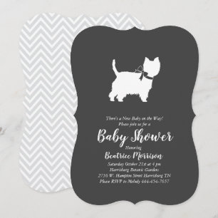 Invitación West Highland Terrier Dog Baby Shower Westie