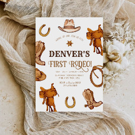 Invitación Wester First Rodeo Wild West Cowboy Birthday Party
