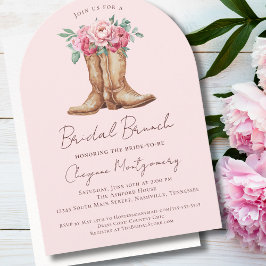 Invitación Western Boho Bridal Brunch Blush Pink Floral
