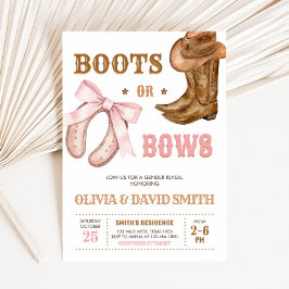 Invitación Western Boots and Bows Gender Reveal