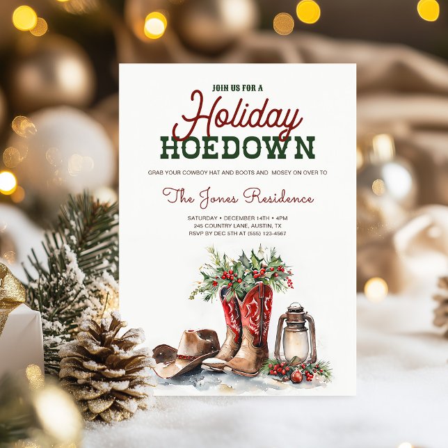 Invitación Western Christmas Holiday Hoedown Rustic Party (Subido por el creador)