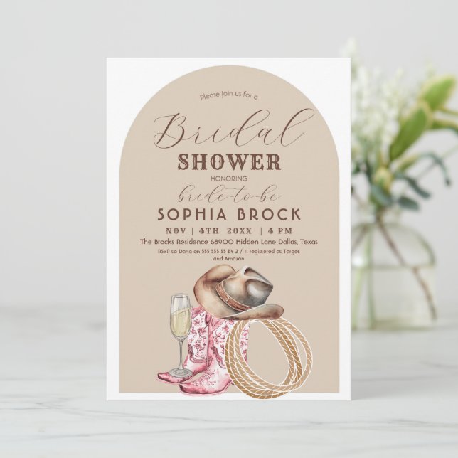 Invitación Western Country Bridal Shower (Anverso de pie)