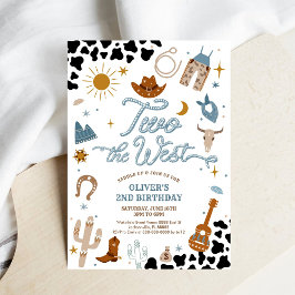 Invitación Western Cowboy 2nd Birthday Invitation