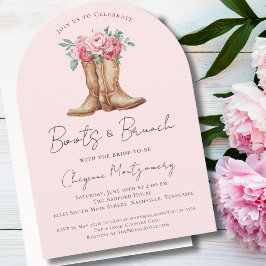 Invitación Western Cowboy Boots and Brunch Bridal Shower 