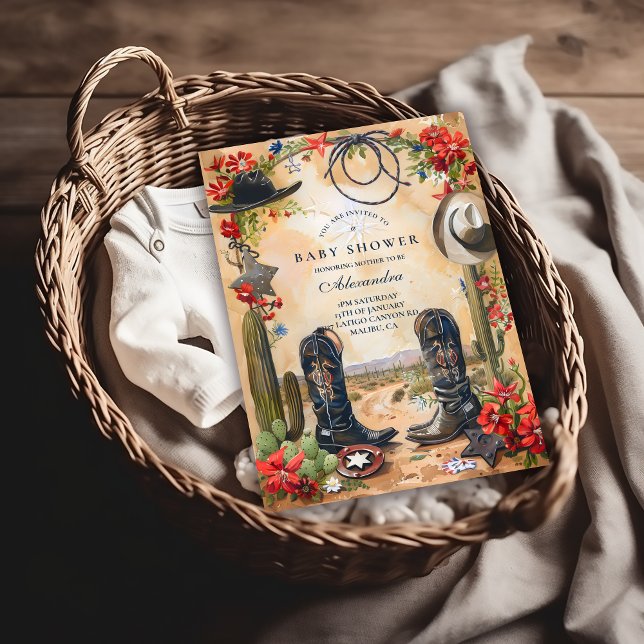 Invitación Western Cowboy Boots Baby Shower (Subido por el creador)