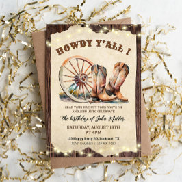 Invitación Western Cowboy Boots Hoedown Howdy Y'all