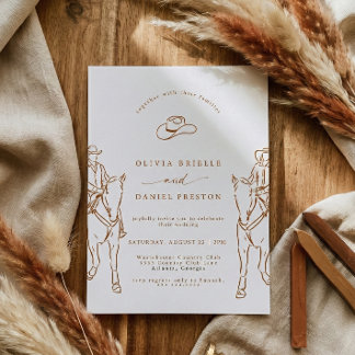 Invitación Western Cowboy Cowgirl Wedding