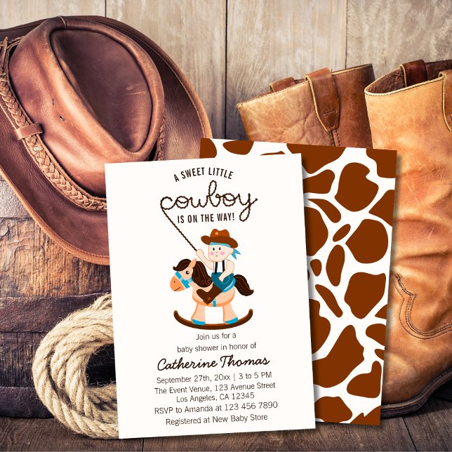 Invitación Western Cowboy Rocke Horse Boy Baby Shower (Subido por el creador)