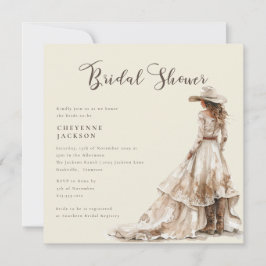 Invitación Western Cowgirl and Lace Cowboy Boots Baby Shower 