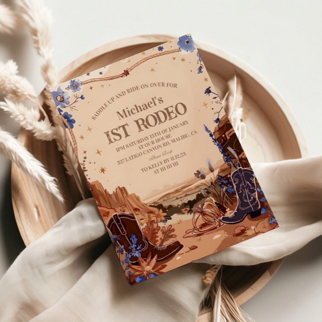 Invitación Western Cowgirl Cowboy First Birthday (Subido por el creador)